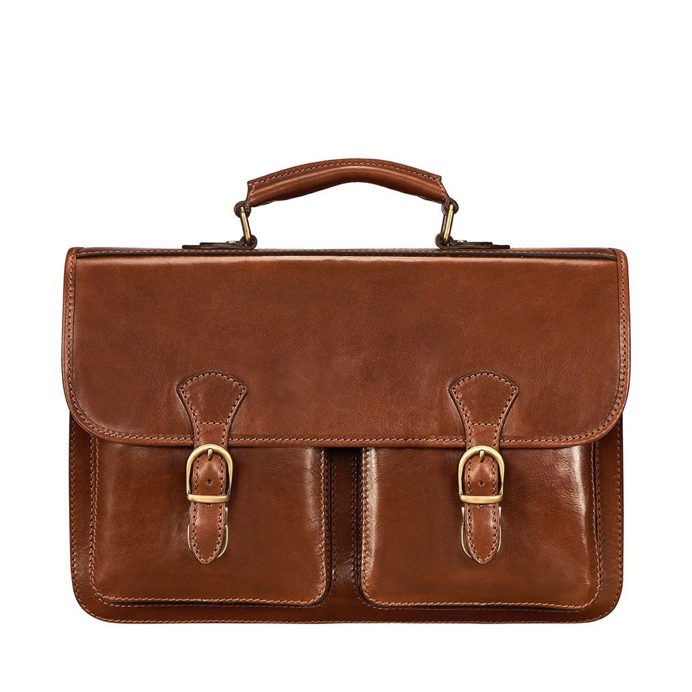 Handmade Genuine Leather Laptop Satchel – Fits 16" MacBook Pro
