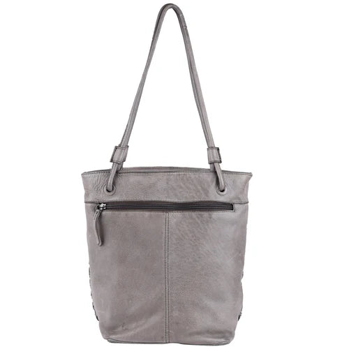 Clover Handmade Genuine Leather Tote Bag Gray