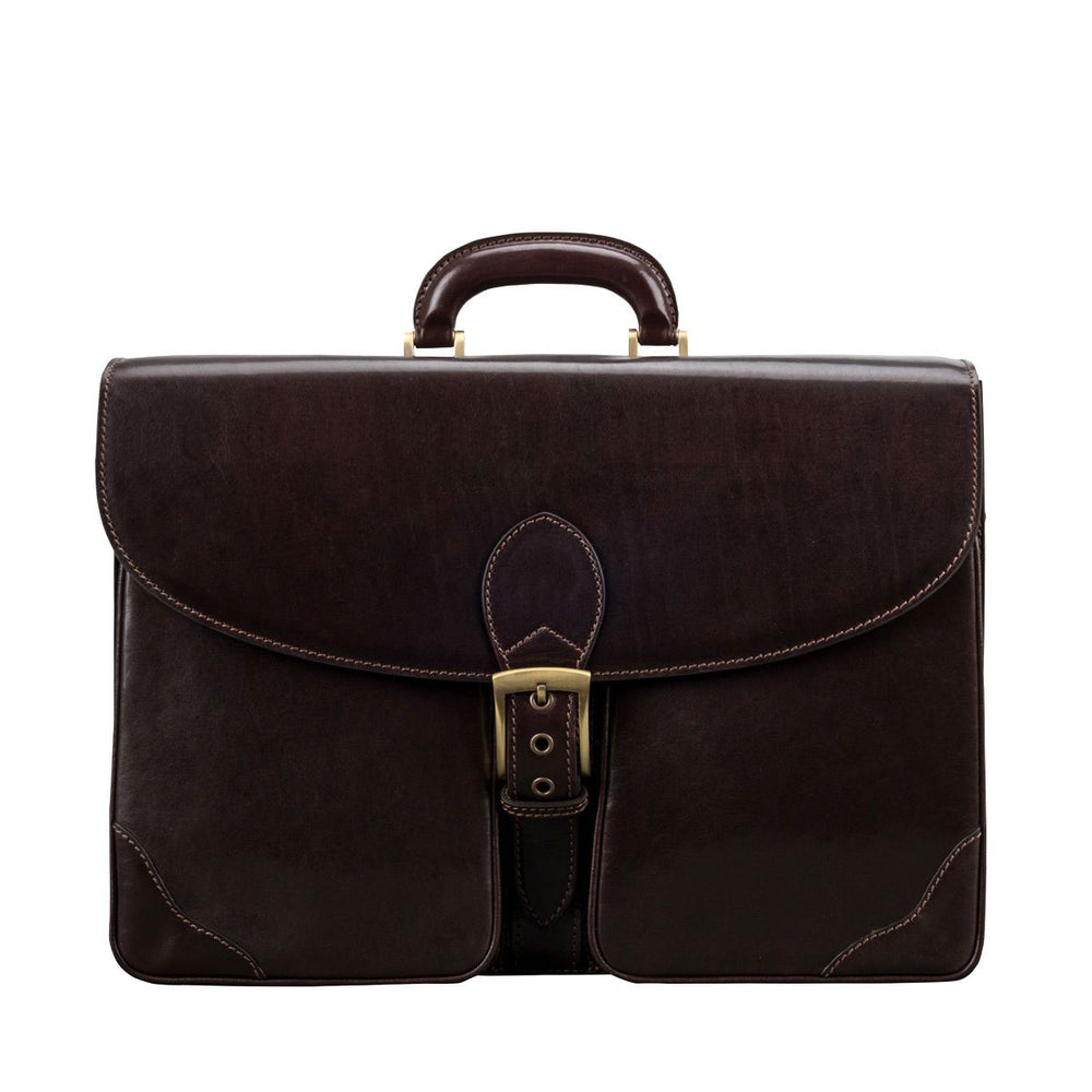 Handmade Large Men's Genuine Leather Briefcase