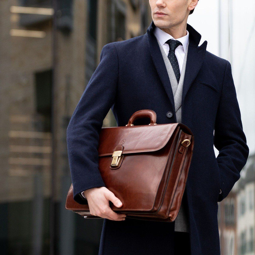 Handmade Genuine Leather 17" Laptop Briefcase