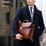 Handmade Genuine Leather 17" Laptop Briefcase