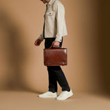 Handmade Men's Genuine Leather Briefcase Bag