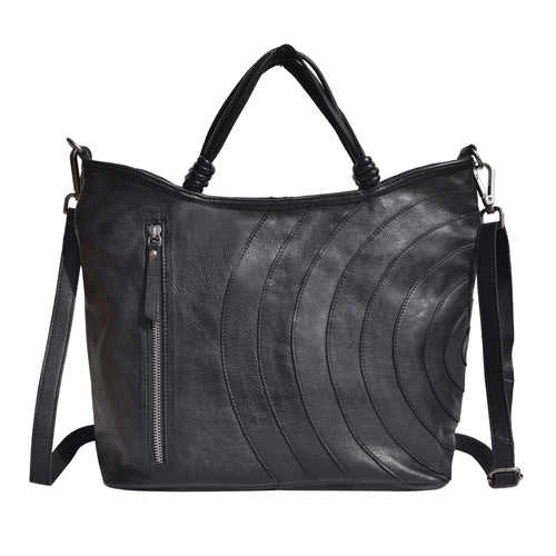 Joplin Handmade Genuine Leather Crossbody Bag black