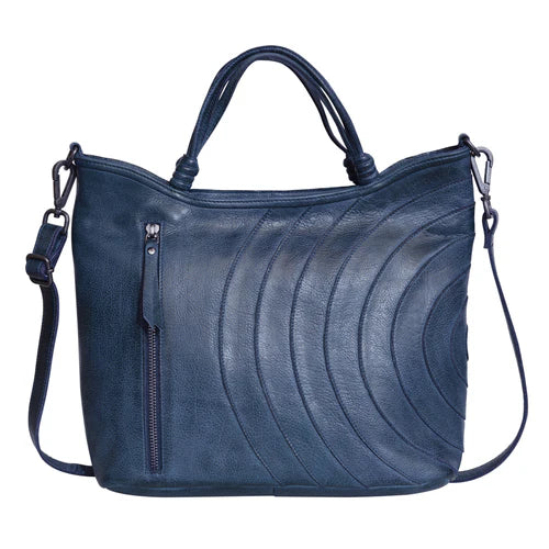 Joplin Handmade Genuine Leather Crossbody Bag blue