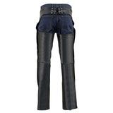 Adventurer Men's Black Leather Motorcycle Chaps