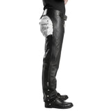 Rraiden Men's Black Leather Motorcycle Chaps