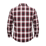 Men's Black & Orange Long Sleeve Cotton Flannel Shirt