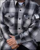 Shadow Men's Black & Grey Long Sleeve Flannel Shirt