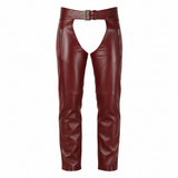 Midnight Men's Black Leather Motorcycle Chaps