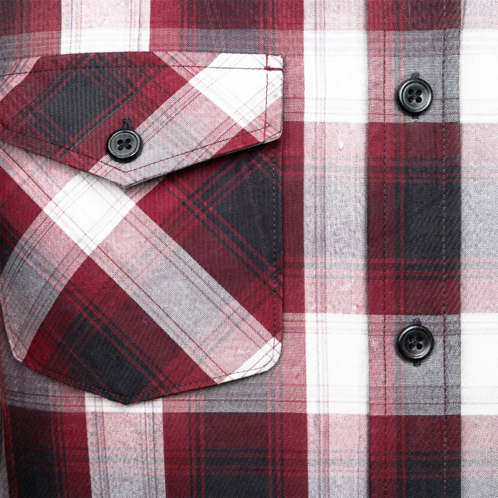 Men's Black & Orange Long Sleeve Cotton Flannel Shirt