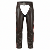 Midnight Men's Black Leather Motorcycle Chaps
