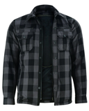 Men's Long Sleeve Motorcycle Flannel Shirt