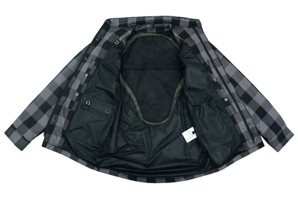 Men's Long Sleeve Motorcycle Flannel Shirt