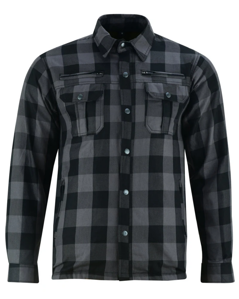 Men's Long Sleeve Motorcycle Flannel Shirt