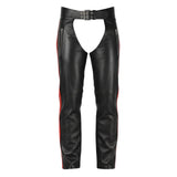 Midnight Men's Black Leather Motorcycle Chaps