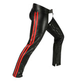 Midnight Men's Black Leather Motorcycle Chaps