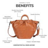 Handmade Genuine Leather Tote Bag Brown