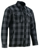 Men's Long Sleeve Motorcycle Flannel Shirt