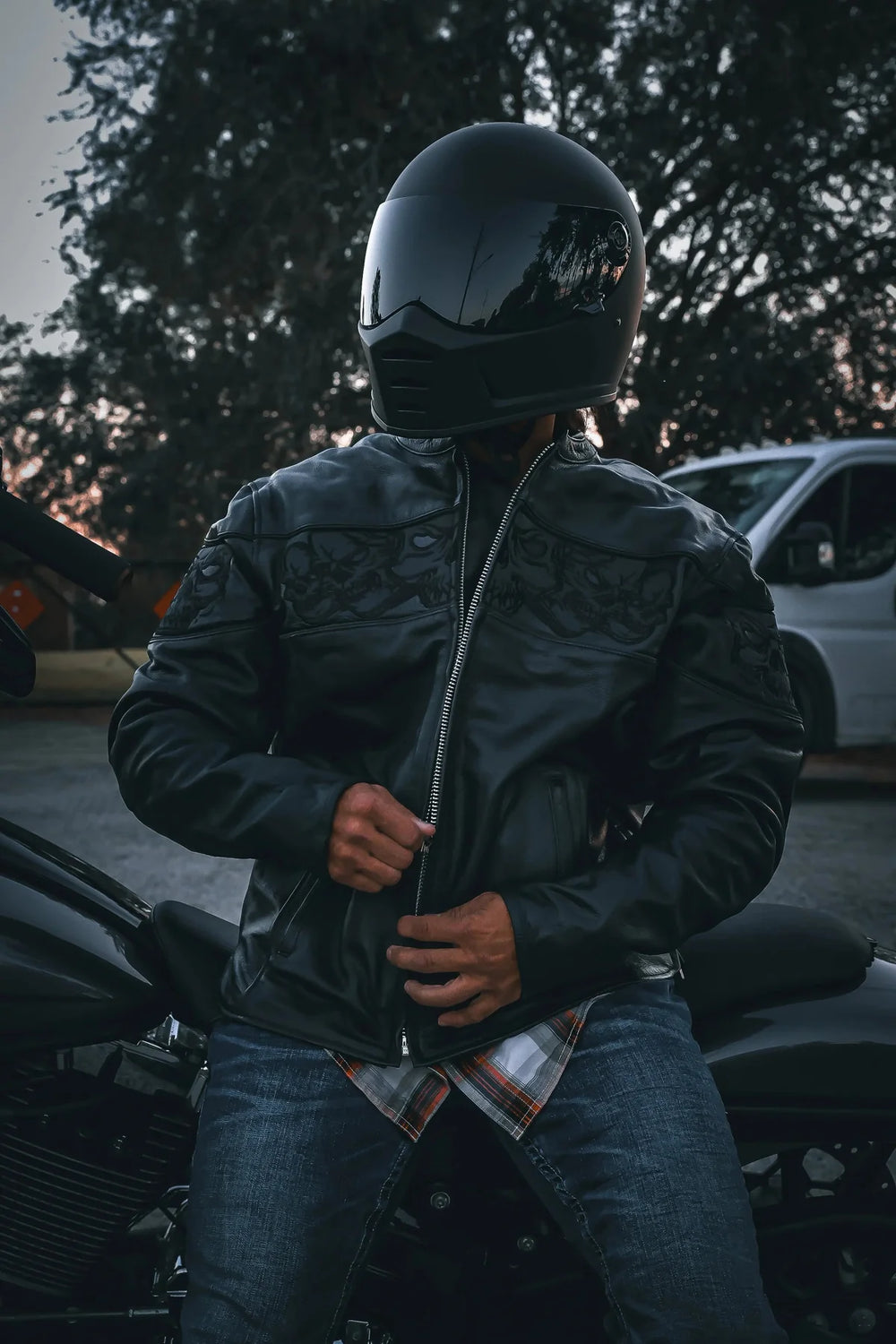 Phantom Men's Premium Genuine Leather Biker Jacket