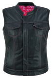 Orchid Women's Genuine Leather Motorcycle Vest