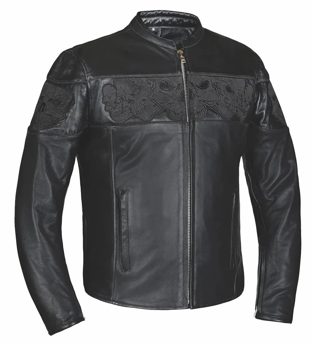 Phantom Men's Premium Genuine Leather Biker Jacket