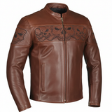 Phantom Men's Premium Genuine Leather Biker Jacket