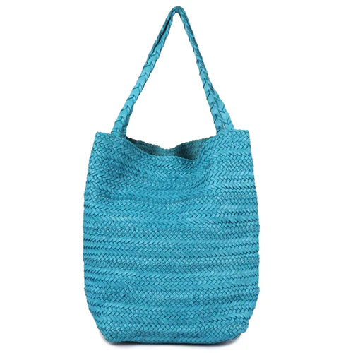Studio Handmade Genuine Leather Tote Bag Blue