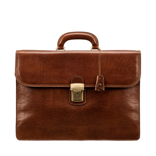 The Crown Handmade Classic Genuine Leather Briefcase for Men