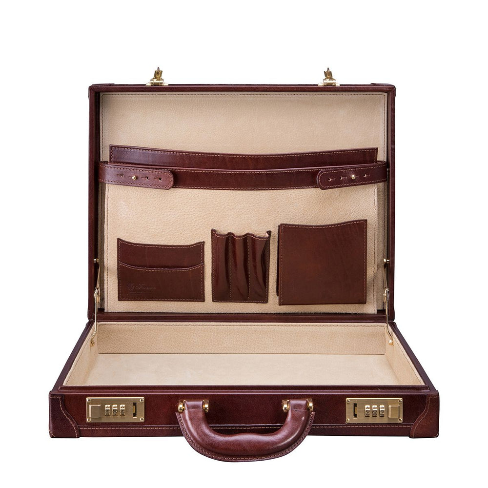 The Vault Handmade Slim Genuine Leather Attaché Case