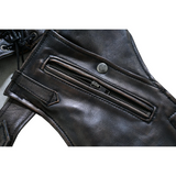 Unisex Genuine Leather Motorcycle Chaps