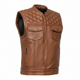 Neo Men's Genuine Leather Motorcycle Vest