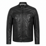 Men's Chocolate Brown Genuine Leather Motorcycle Jacket