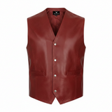 Men's Soft Genuine Leather Waistcoat – Traditional Style