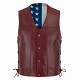 Honor Men's Genuine Leather Motorcycle Vest