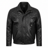 Men's Brown Buff Real Leather Classic Blouson Jacket