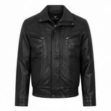 Men's Tan Brown Genuine Leather Motorcycle Jacket – Bomber Fit