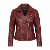 Women's Finest Genuine Black Leather Motorcycle Jacket