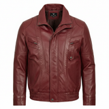 Men's Brown Buff Real Leather Classic Blouson Jacket