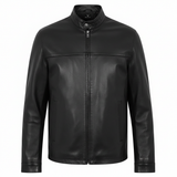 Men's Maroon Red Genuine Leather Motorcycle Jacket