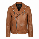 Men's Premium Red Genuine Leather Biker Jacket