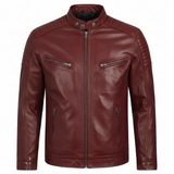Men's Black Real Leather Biker Jacket – Refined Style