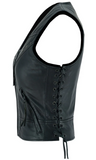 Women's Genuine Leather Motorcycle Vest