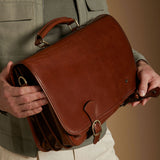 The Royal Vault Handmade Genuine Leather Briefcase Satchel Bag