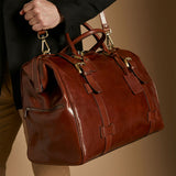 The Titan Handmade Genuine Leather Gladstone Bag
