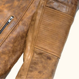 Leather Jacket – Brown Motorcycle Jacket