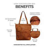 Leon Handmade Genuine Leather Tote Bag