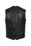 black leather vest from backside
