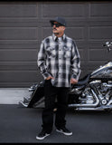 Shadow Men's Black & Grey Long Sleeve Flannel Shirt