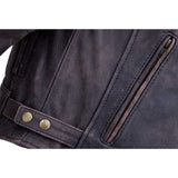 Brown Leather Motorcycle Jacket – All-Season Riding Jacket with Armor Pockets