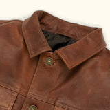 Men Leather Jacket – Full-Grain Denim-Inspired Jacket